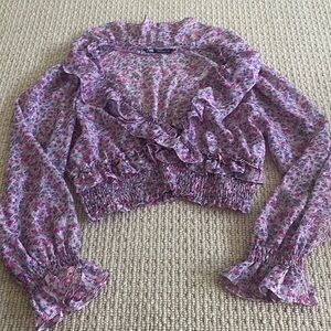 Zara floral copped top